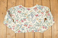 Vintage 1990s Glory Us Floral Knit Crewneck Sweater Women's Cropped M