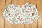 Vintage 1990s Glory Us Floral Knit Crewneck Sweater Women's Cropped M