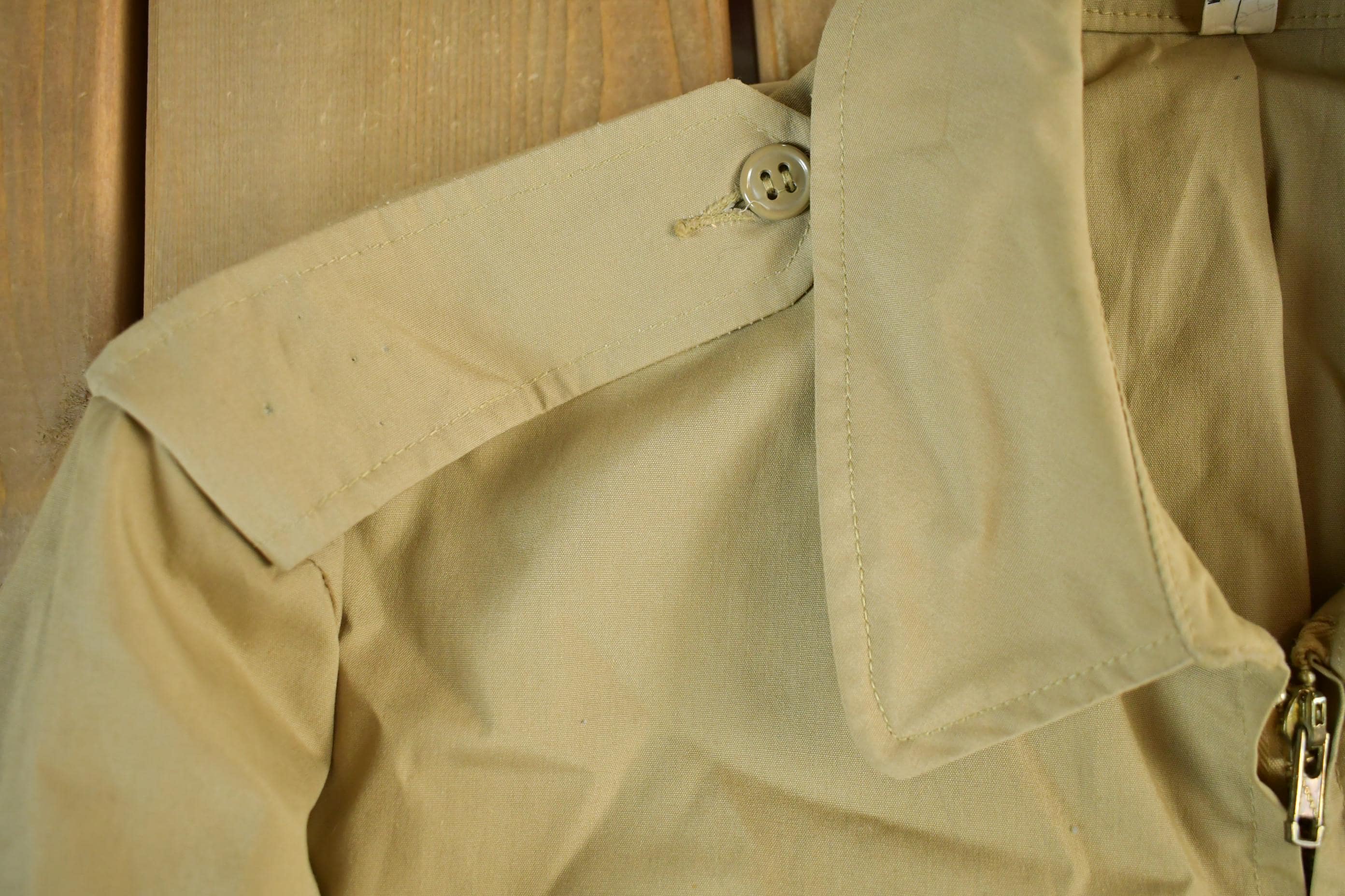 Vintage 1970s 1980s Blank Beige Harrington Windbreaker Jacket Mens 42R  True Vintage  Streetwear  Blank Windbreaker  70s Jacket