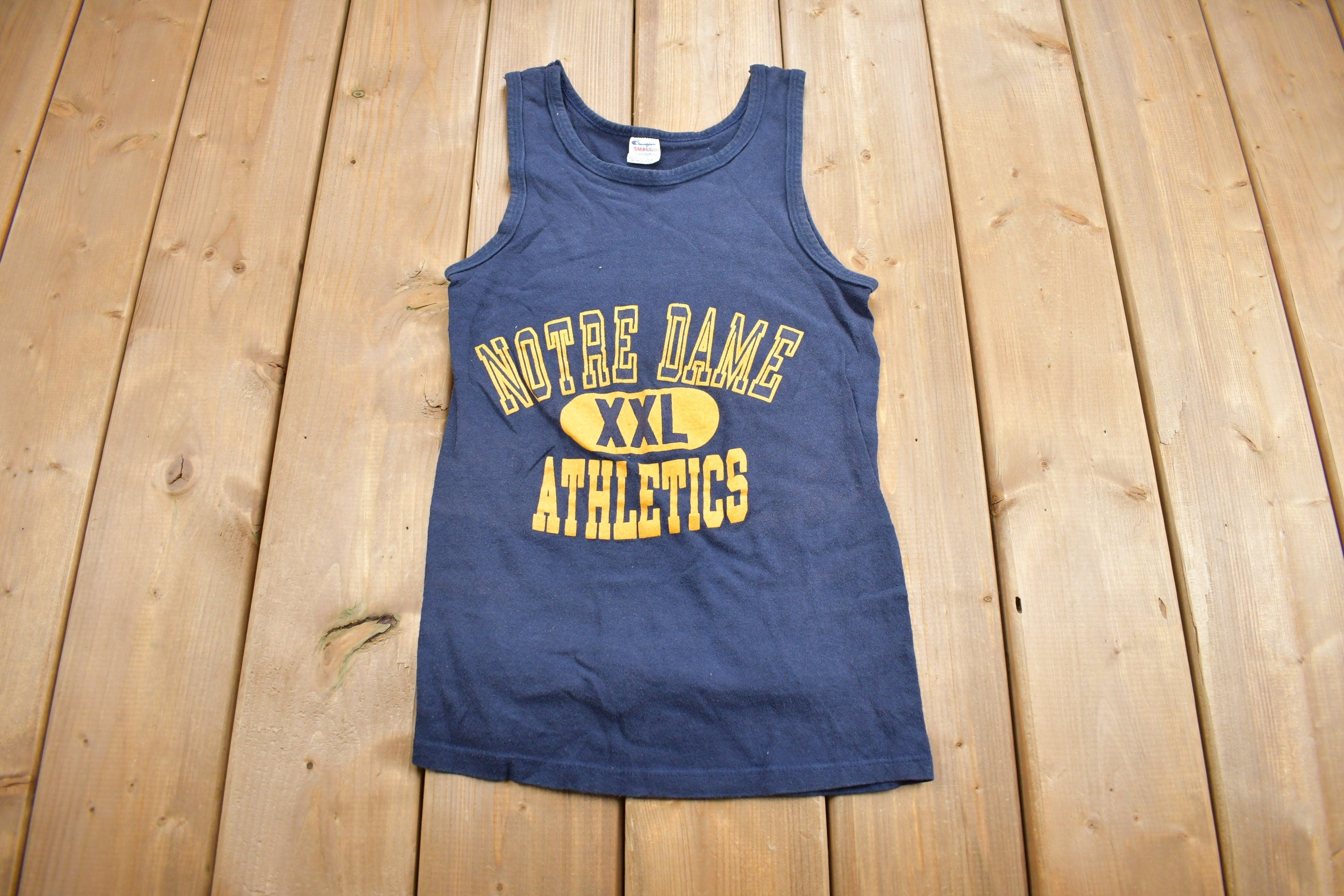 Vintage 1988 Notre Dame Athletics Collegiate Champion Tank Top Shirt