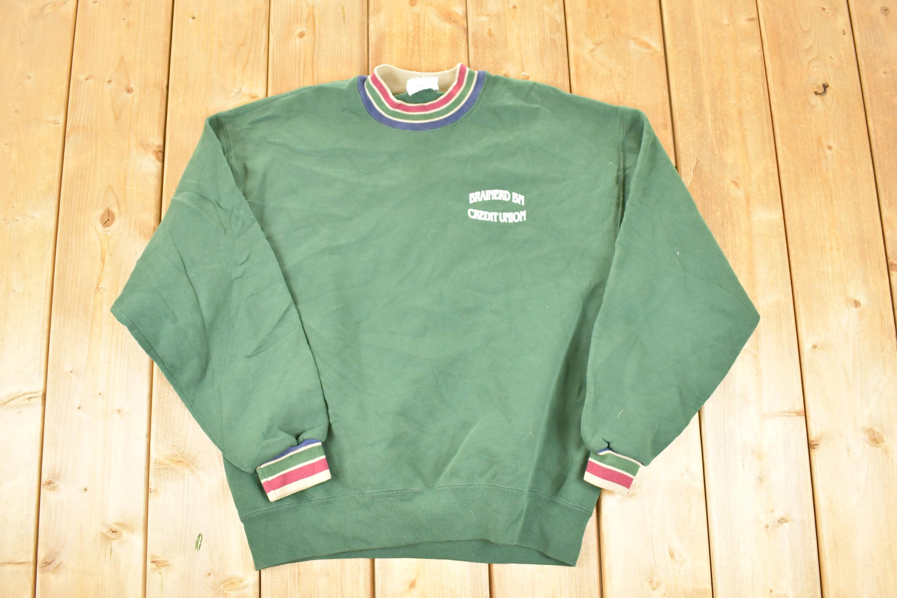 Vintage 1990s Brainerd BN Credit Union Crewneck Sweatshirt Men's M