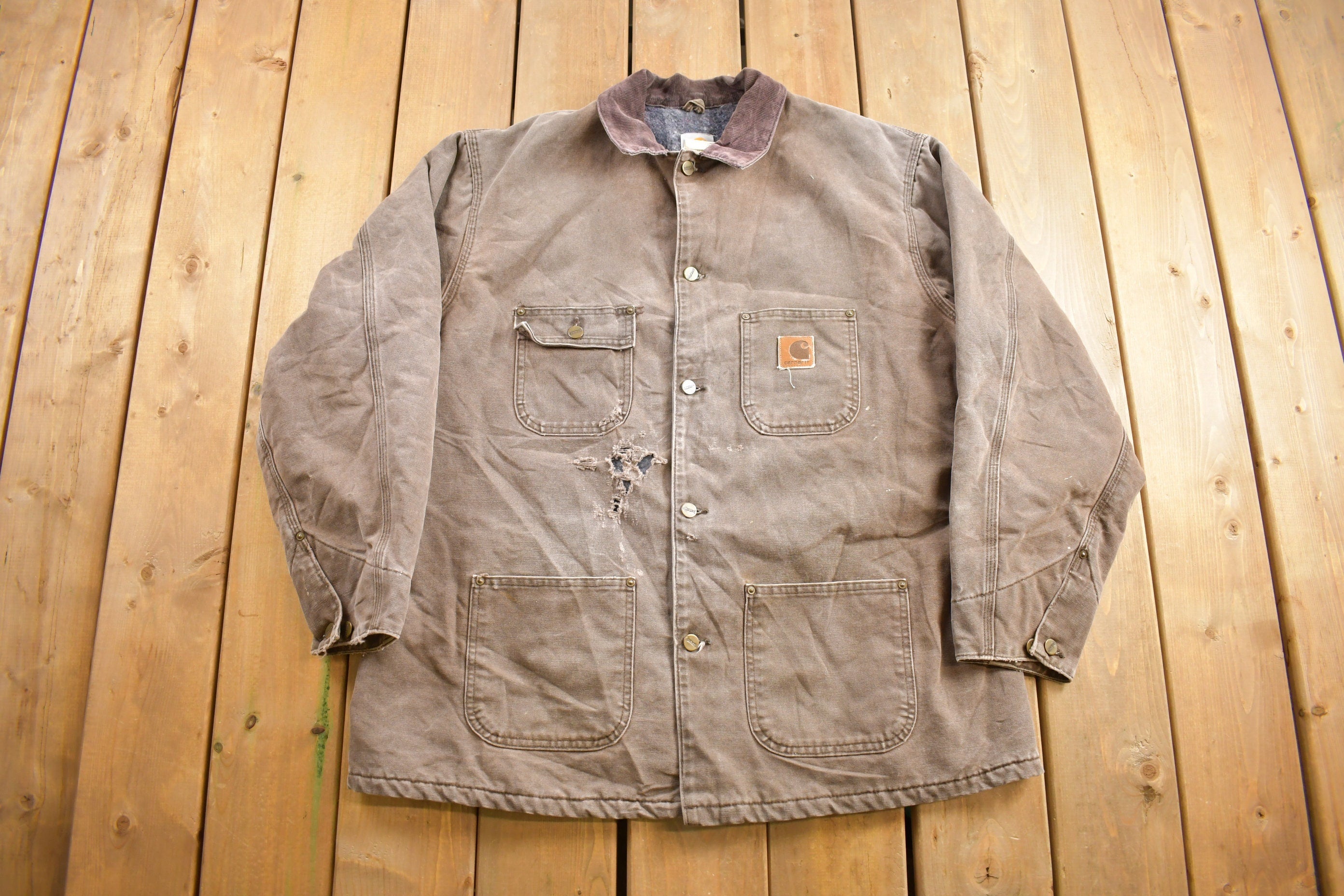 Vintage 1990s Carhartt Blanket Lined Chore Coat