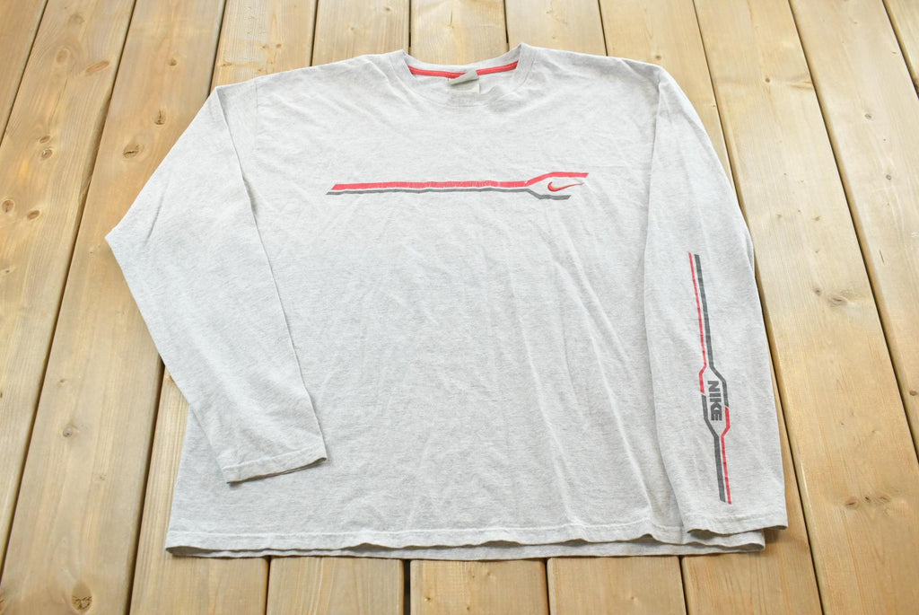Vintage Y2K Nike Embroidered Logo Long Sleeve Shirt Men's XL / 2000s Streetwear / 00s Street Style / Athletic Wear / Swoosh