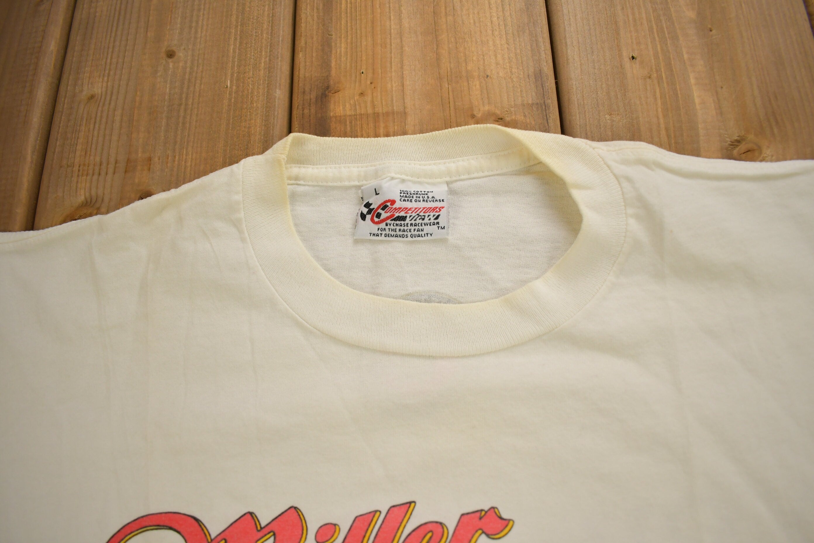 Vintage 1996 Miller 500 Dover Downs Monster Mile NASCAR Racing T-Shirt