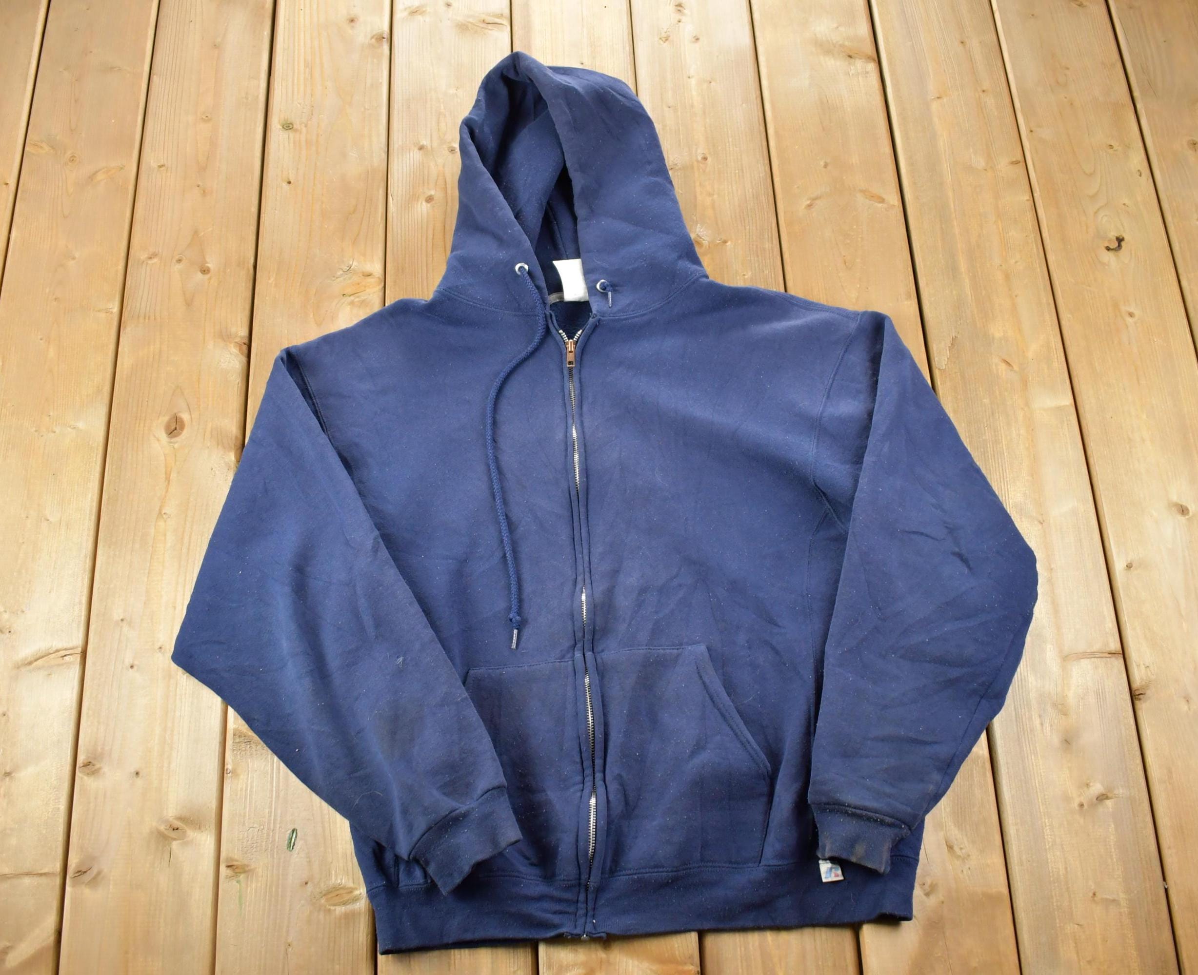 Vintage 1990s Russell Athletics Blank Zip Up Hoodie Sweatshirt