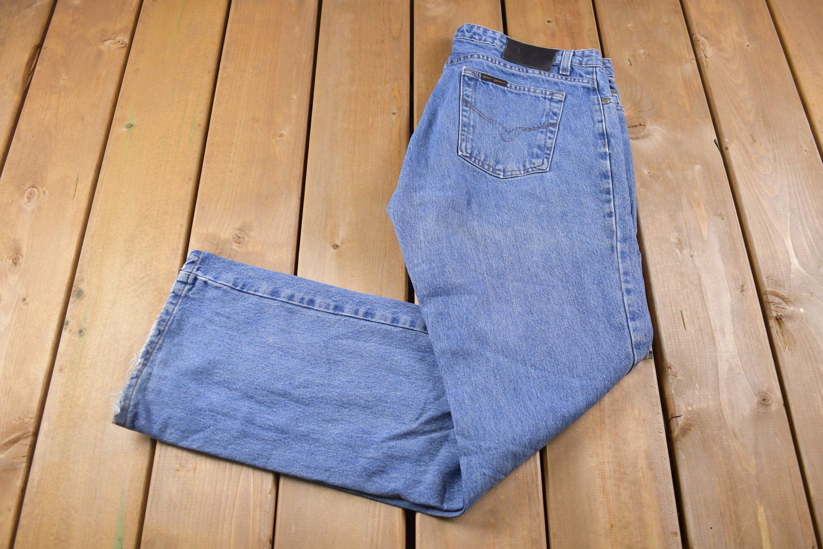 Vintage 1990's Harley Davidson Blue Jeans 34 x 32