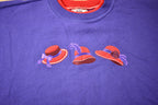Vintage 1990s Embroidered Top Hats Cute Crewneck
