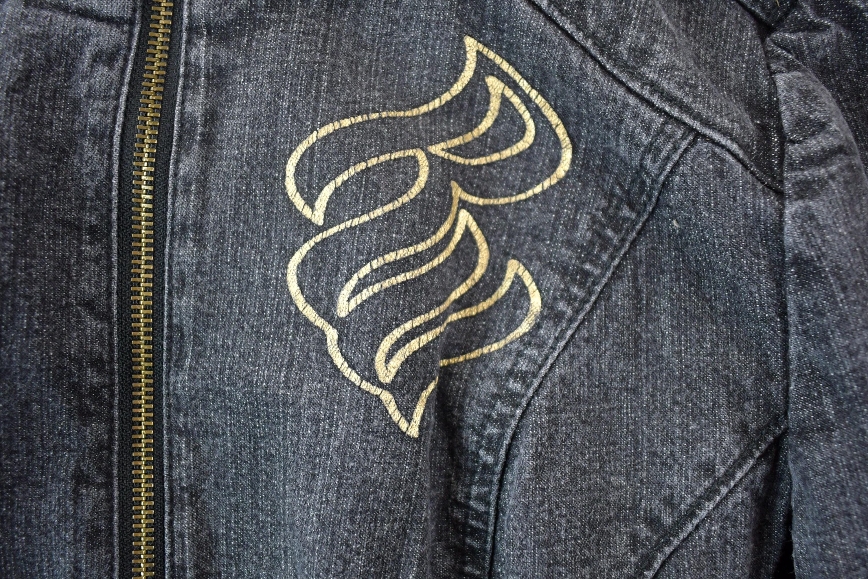 Vintage 1990s Womens XXS Rocawear Embroidered Jean Jacket Made In USA