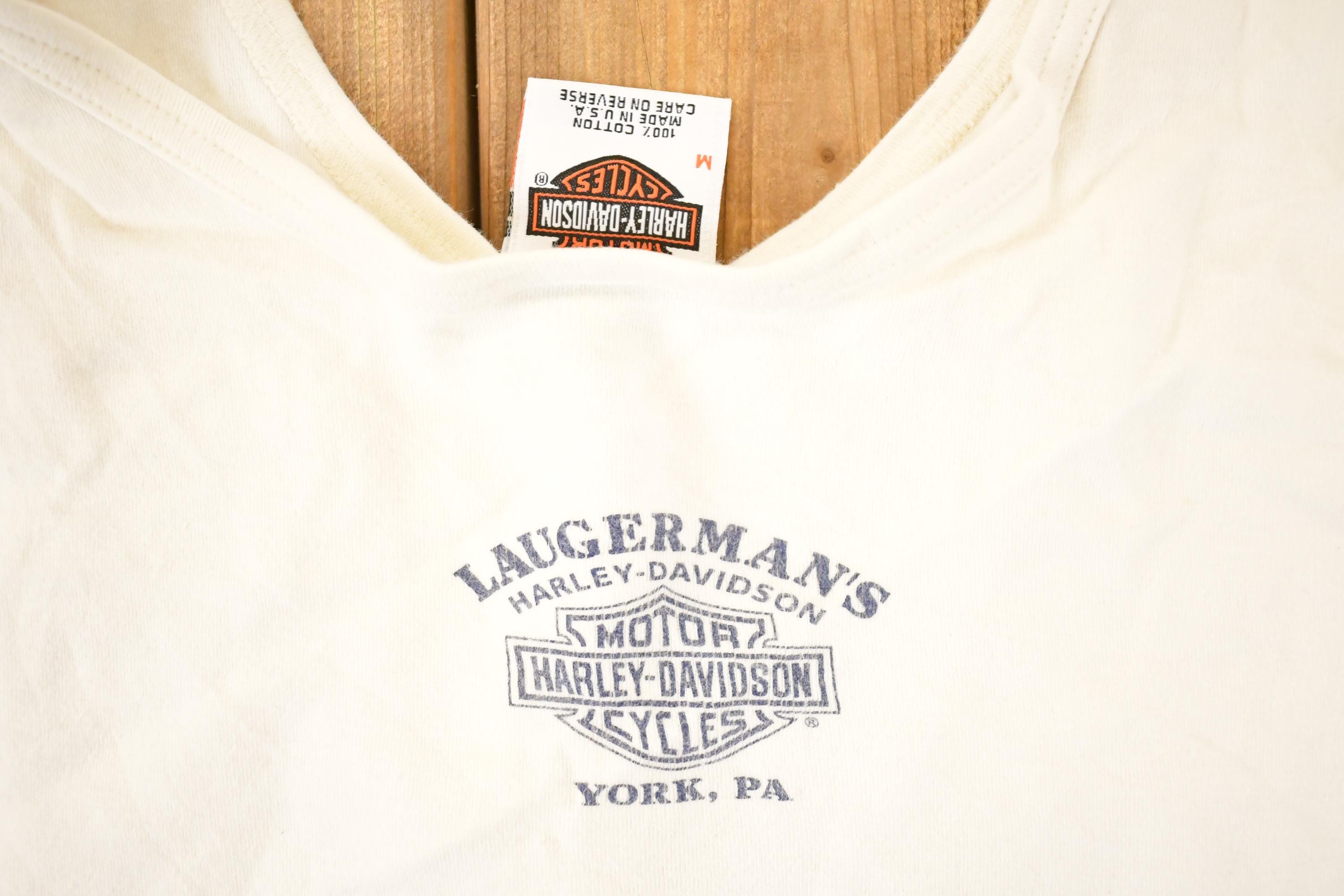 Vintage Y2K Laugerman's Harley Davidson Motorcycles Biker T-Shirt Women's M
