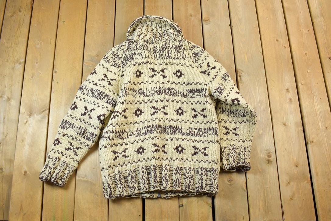 Vintage 1950s Hudson's Bay Point Coat Wool Knit