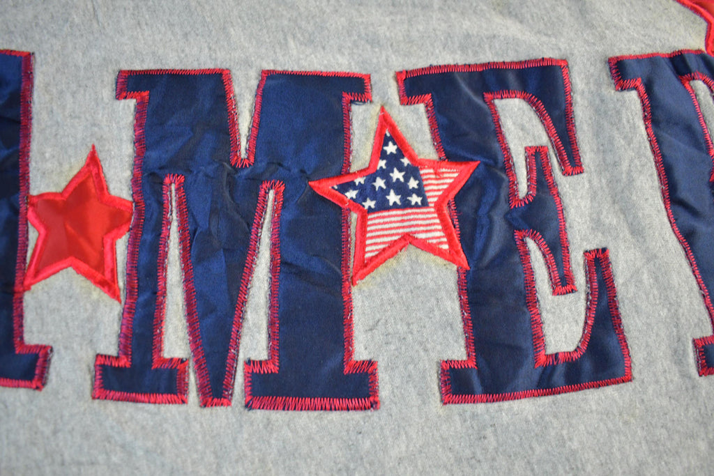 Vintage 1990s USA America Embroidered Crewneck Sweatshirt Men's 2XL