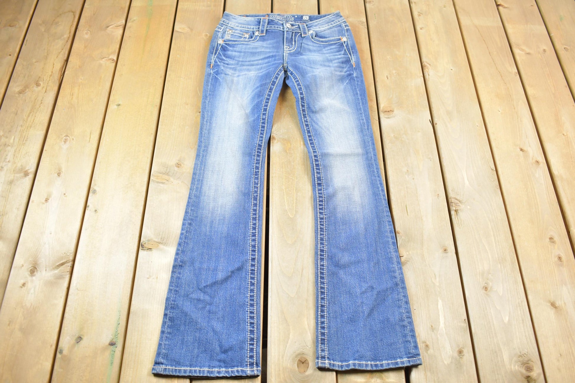 Vintage Y2K Miss Me Bedazzled Low Rise Jeans Size 26x32