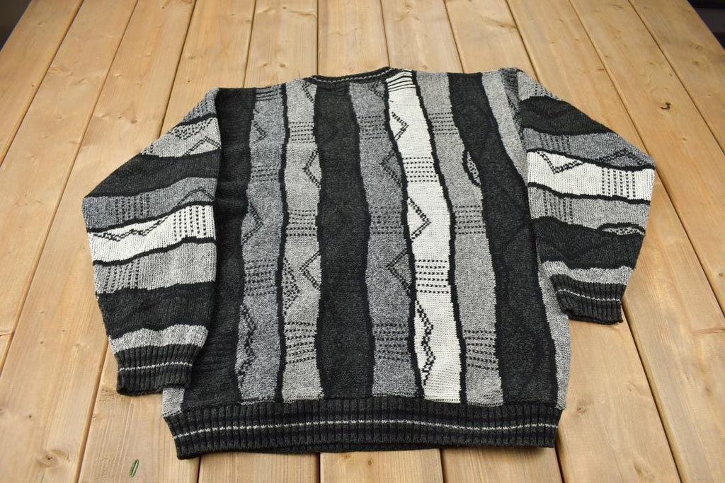 Vintage 1990s Protégé 3D Cable Knit Crewneck Sweater