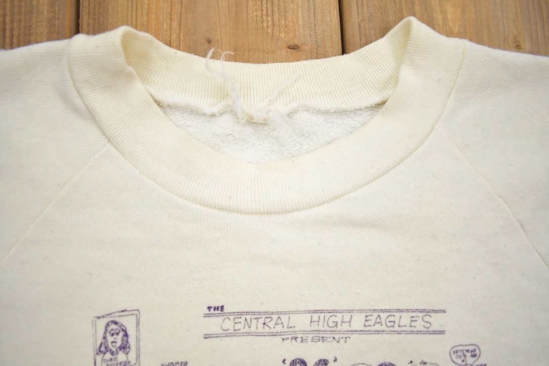 Vintage 1980s Central High Eagles Crewneck Sweatshirt / 90s Crewneck / Souvenir Sweater / Streetwear / Collegiate Sweater / Omaha Crewneck