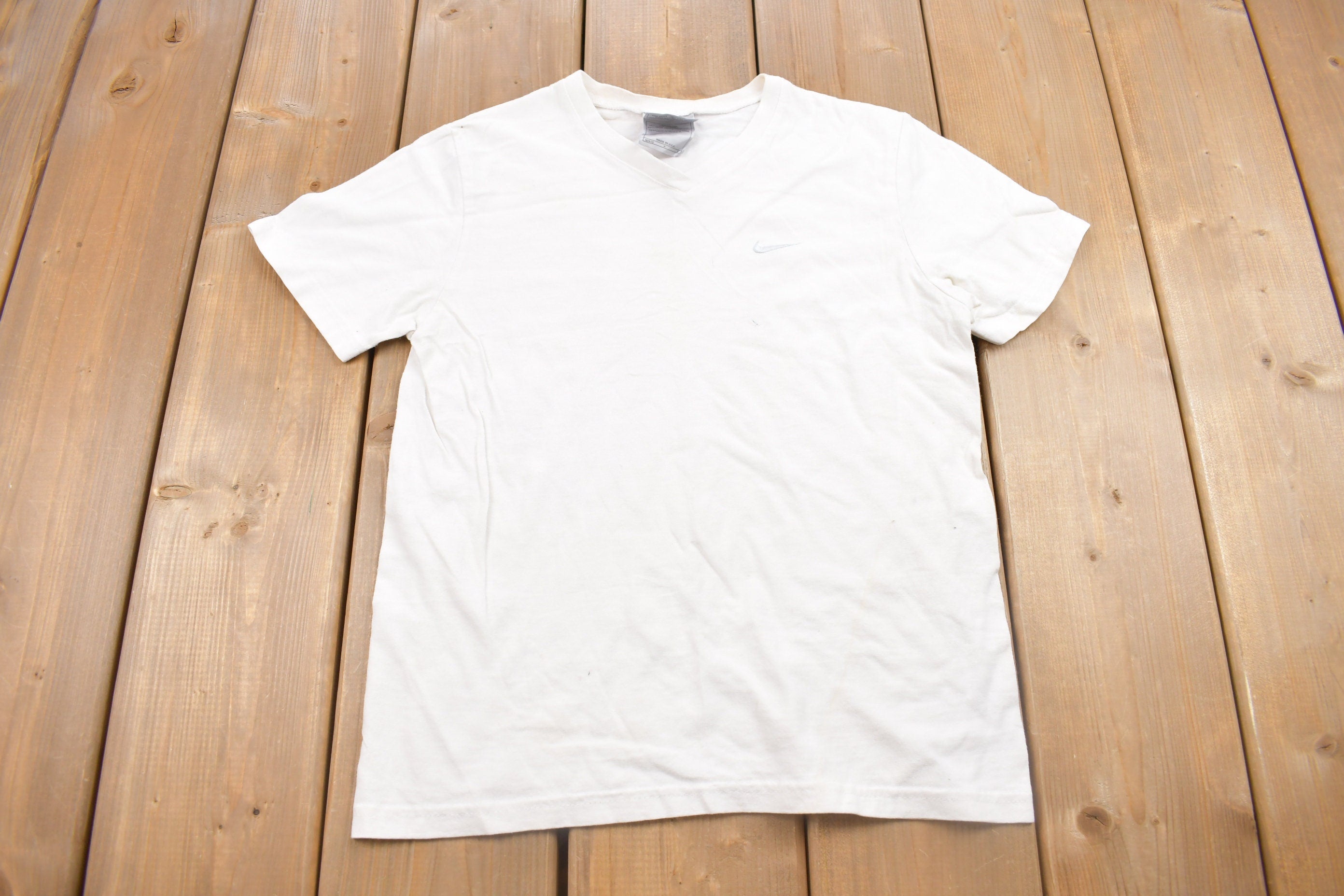 Vintage 1990s Nike Swoosh V-Neck T Shirt