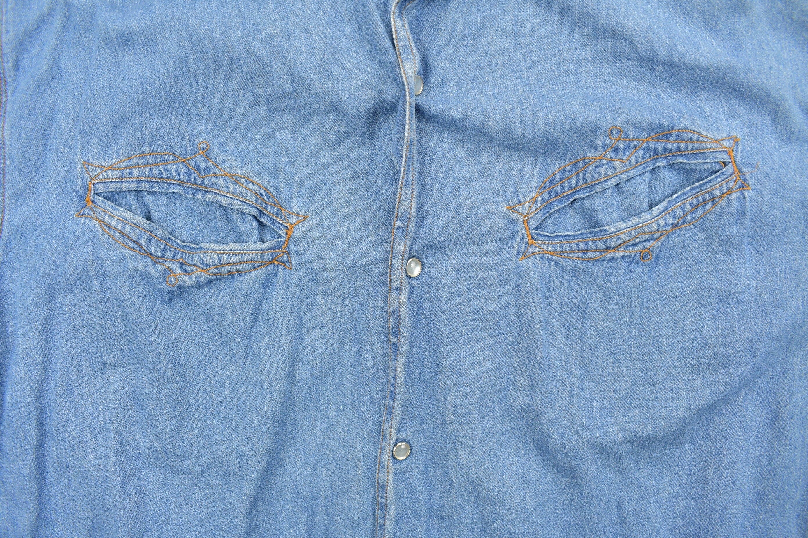 Vintage 1990s Outline Denim Button Up Shirt