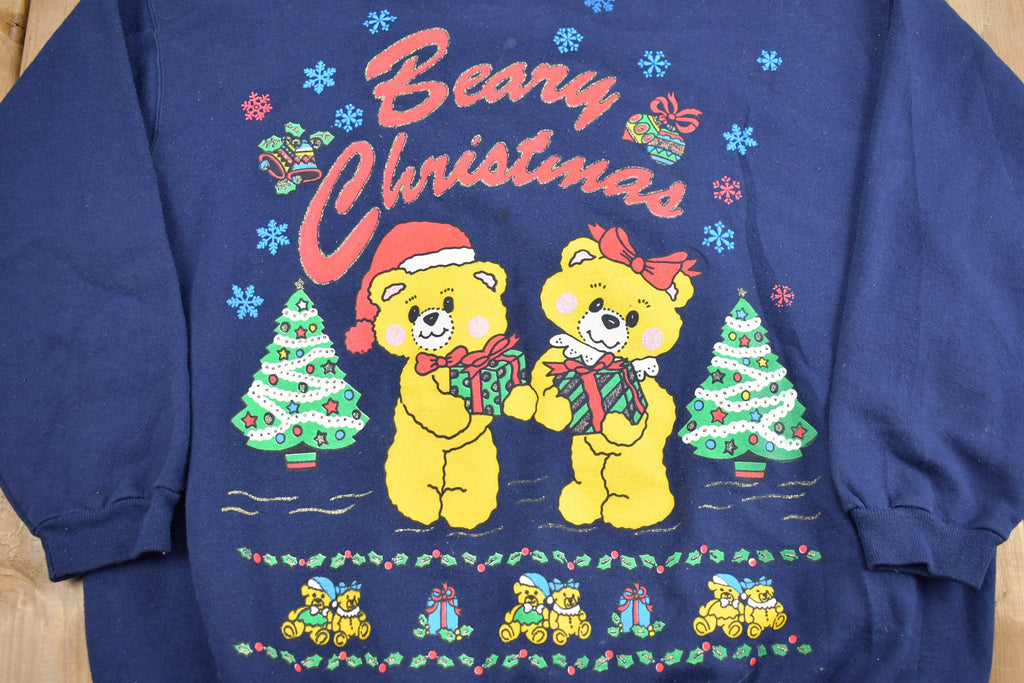 Vintage 1990s "Beary" Christmas Teddy Bear Sweater