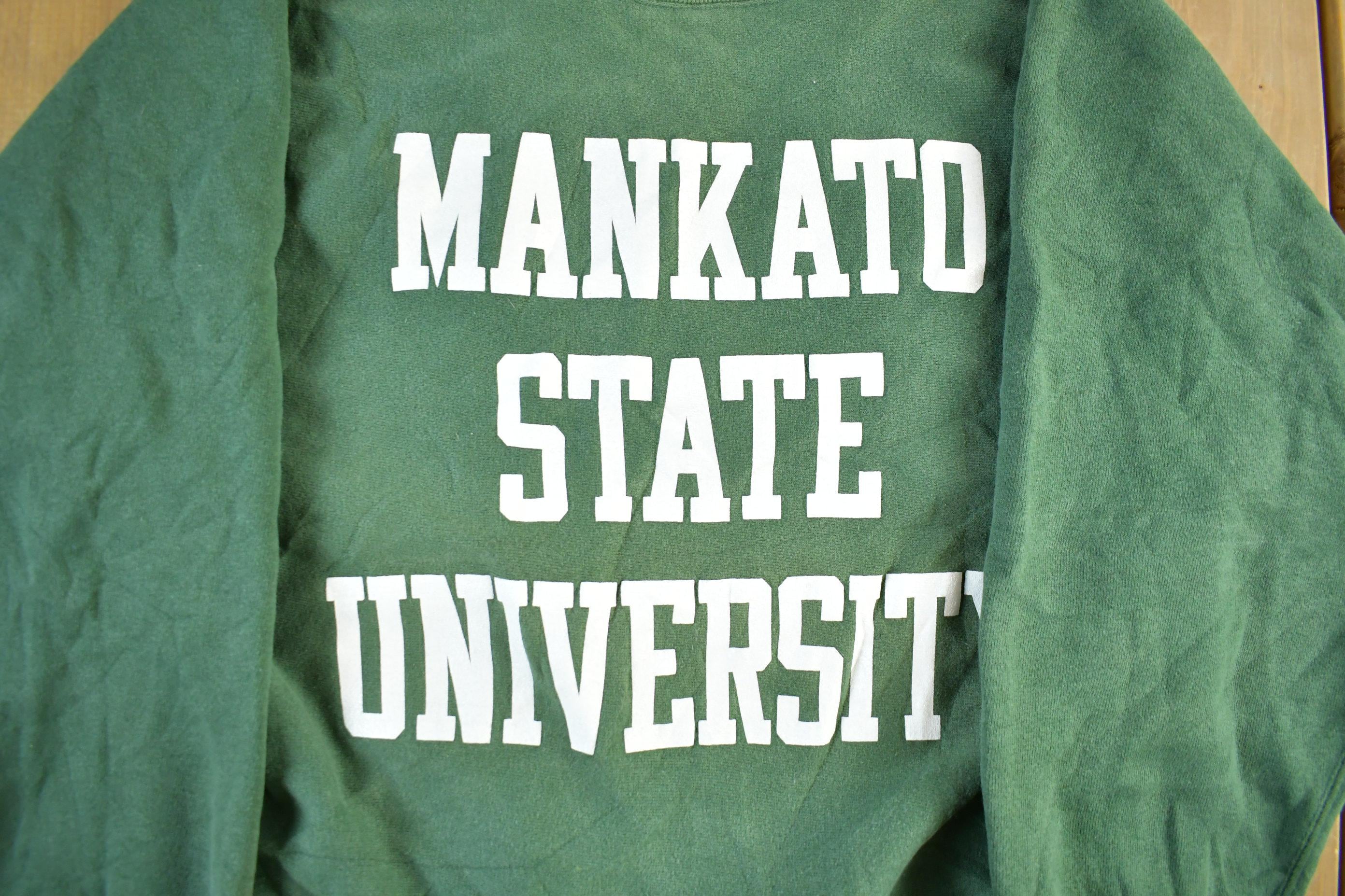 Vintage 1990s Mankato State University Champion Reverse Weave Warmup Crewneck Sweatshirt Men's XL