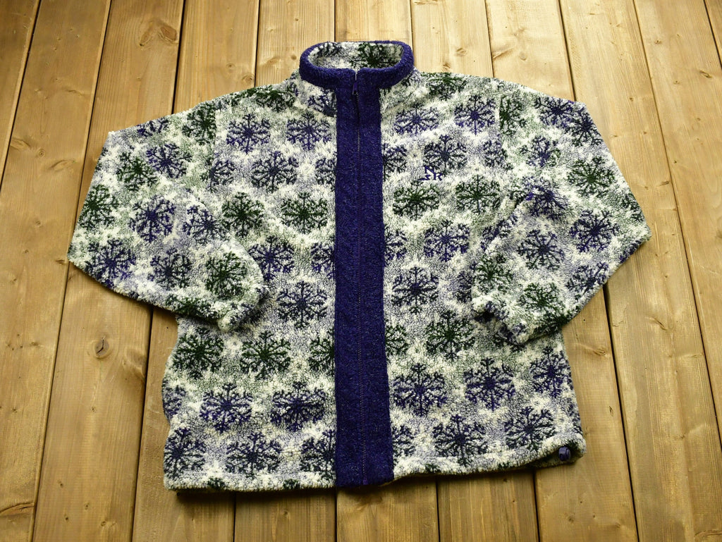 Vintage 1990s Northern Reflections All Over Flower Graphic Fleece Sweatshirt