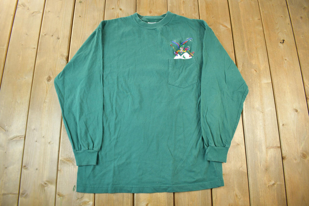 Vintage 1990s Goofy Skiing Disney Long Sleeve T Shirt Men's Large