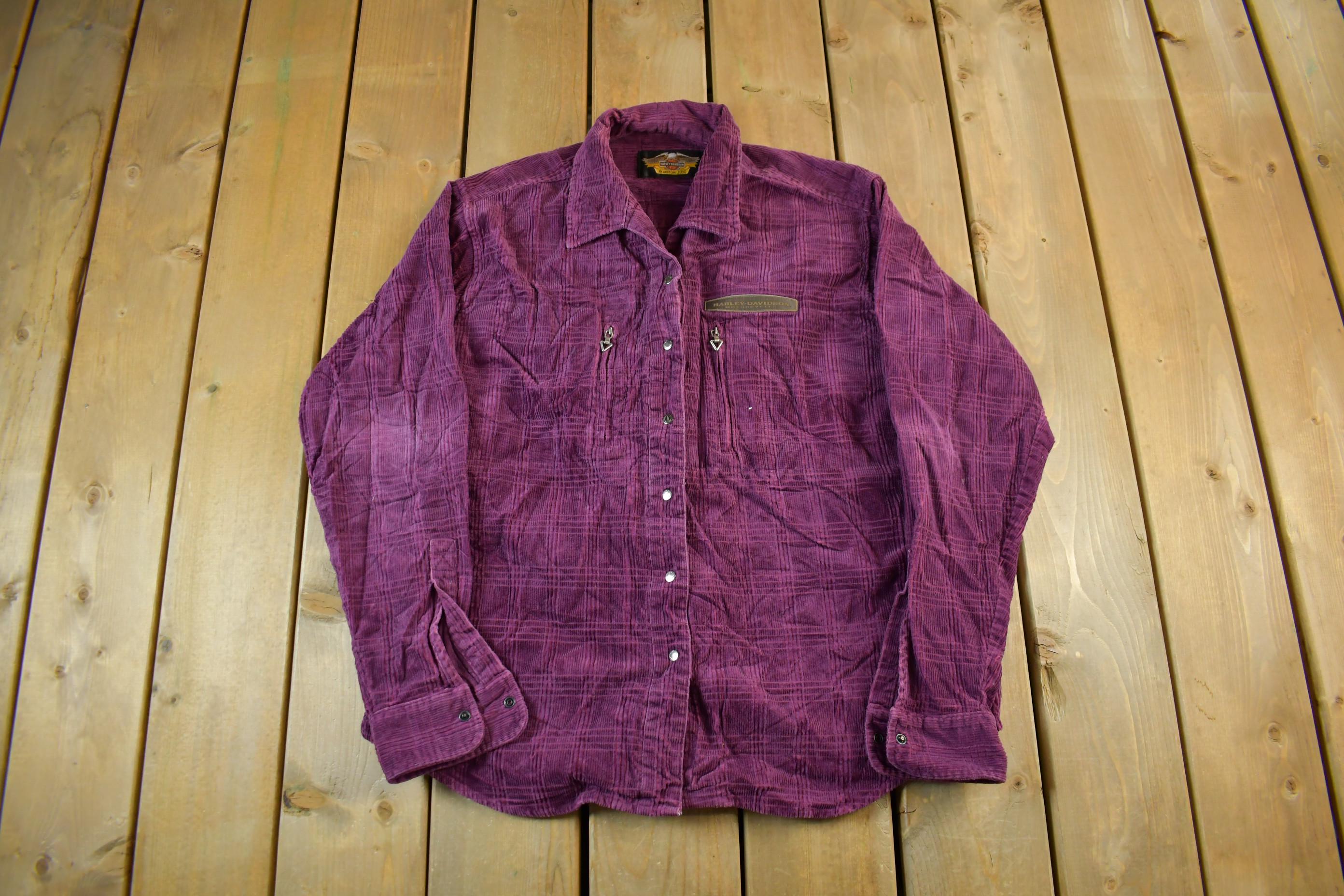 Vintage 2000s Harley Davidson Corduroy Button Up Shirt