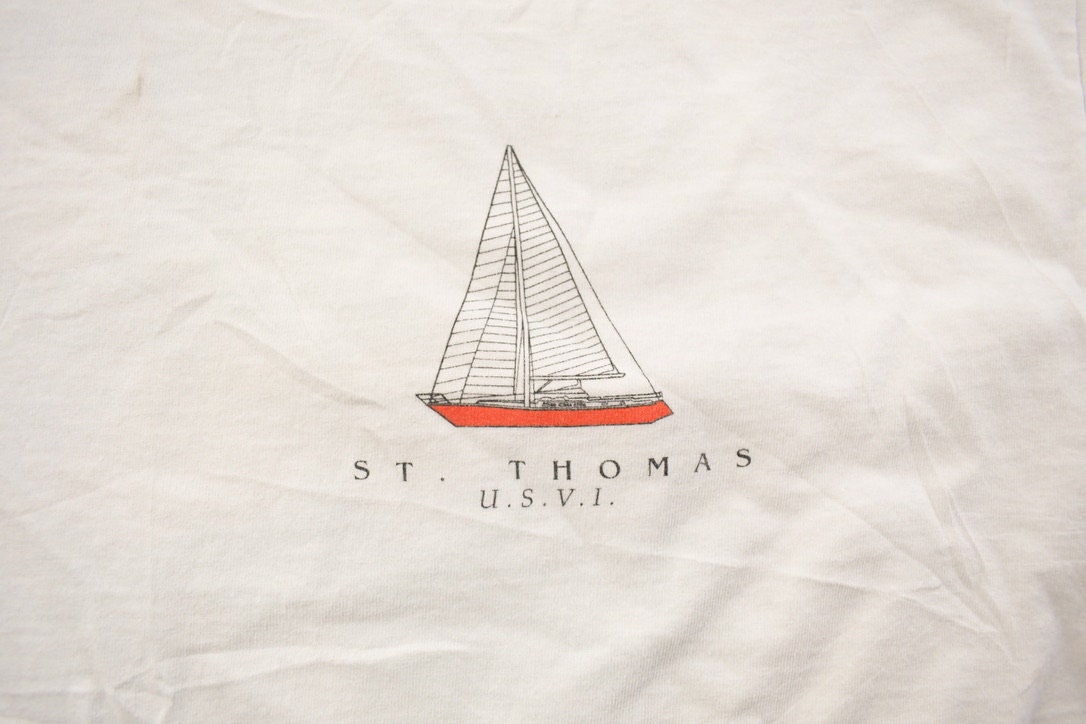 Vintage 1990s St. Thomas Sailboat Graphic T Shirt
