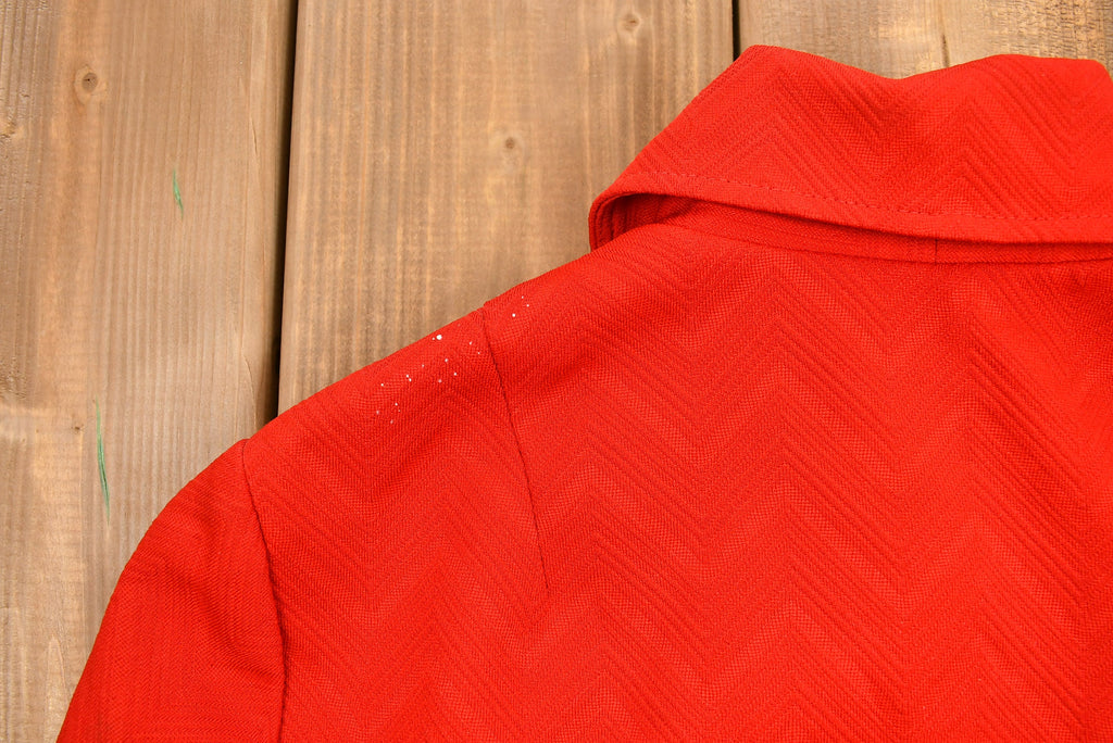 Vintage 1970s Red Button Up Overcoat