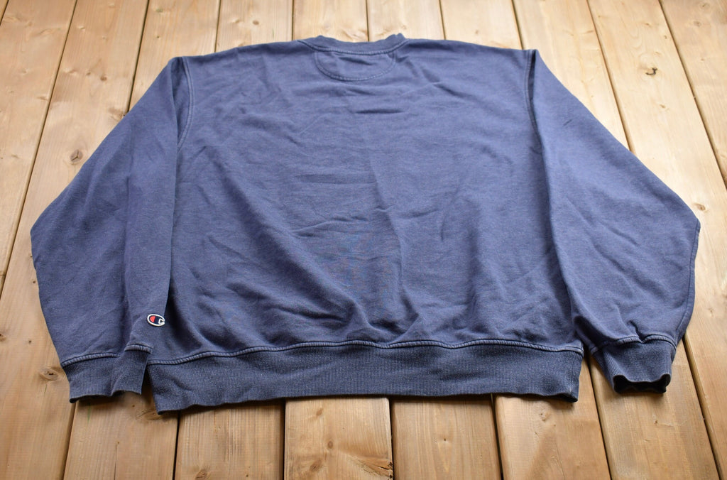 Vintage 1990s Champion Blank Blue Crewneck Sweatshirt