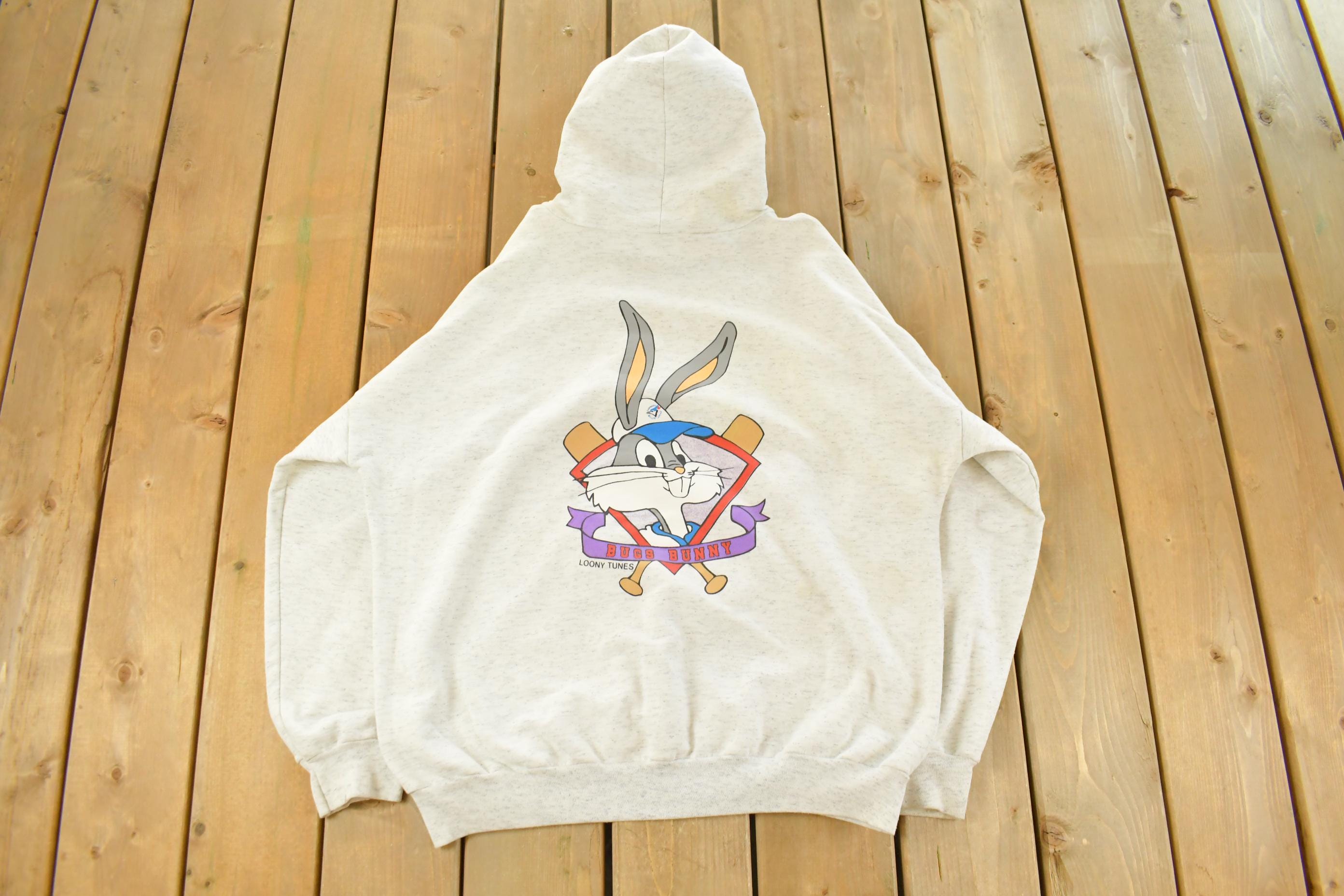 Vintage 1990s Looney Tunes Toronto Blue Jays World Series Hoodie Men's XL / Vintage Warner Brothers Sweatshirt / MLB Baseball
