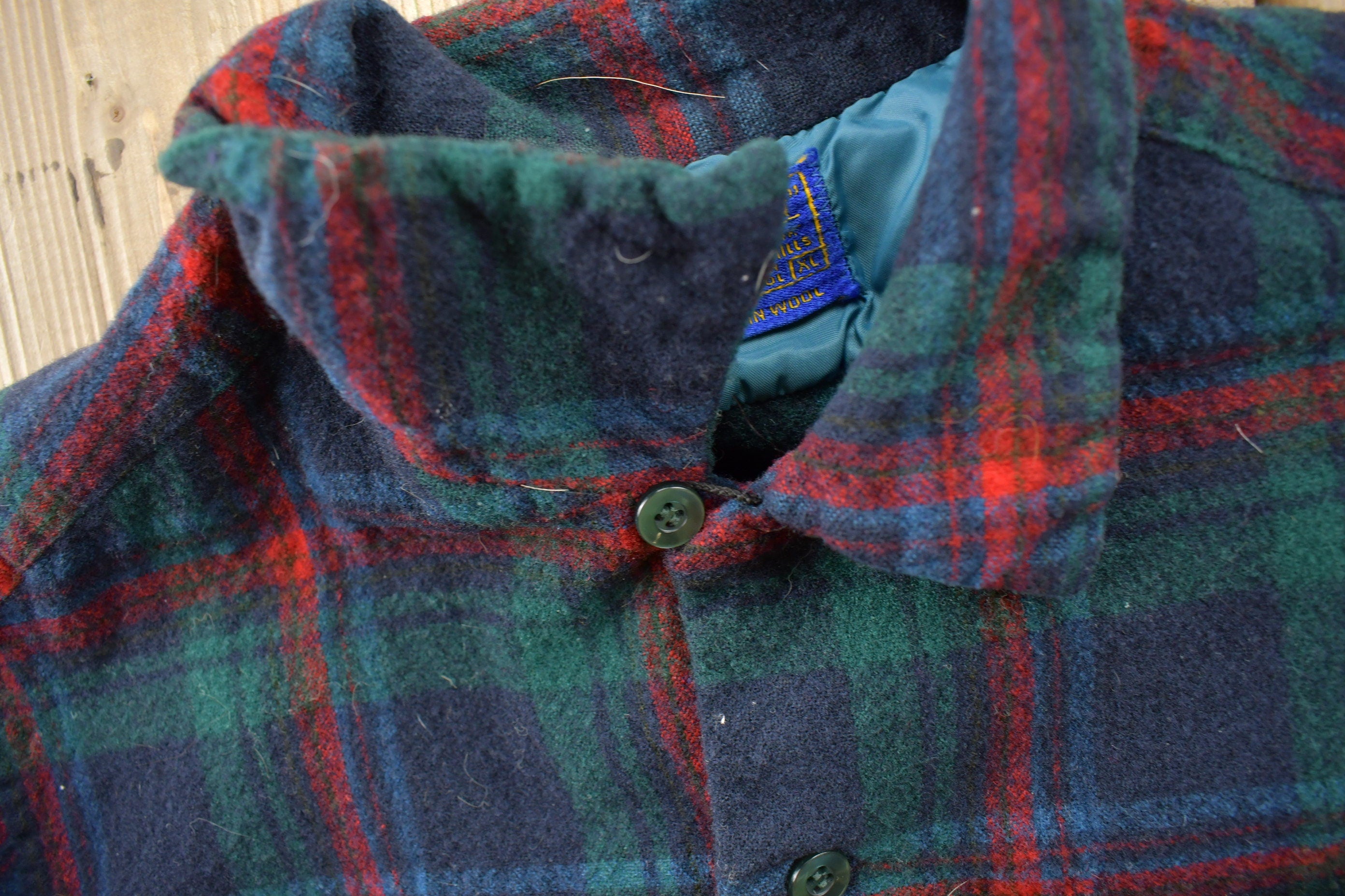 Vintage 1970s Pendleton Plaid Button Up Board Shirt