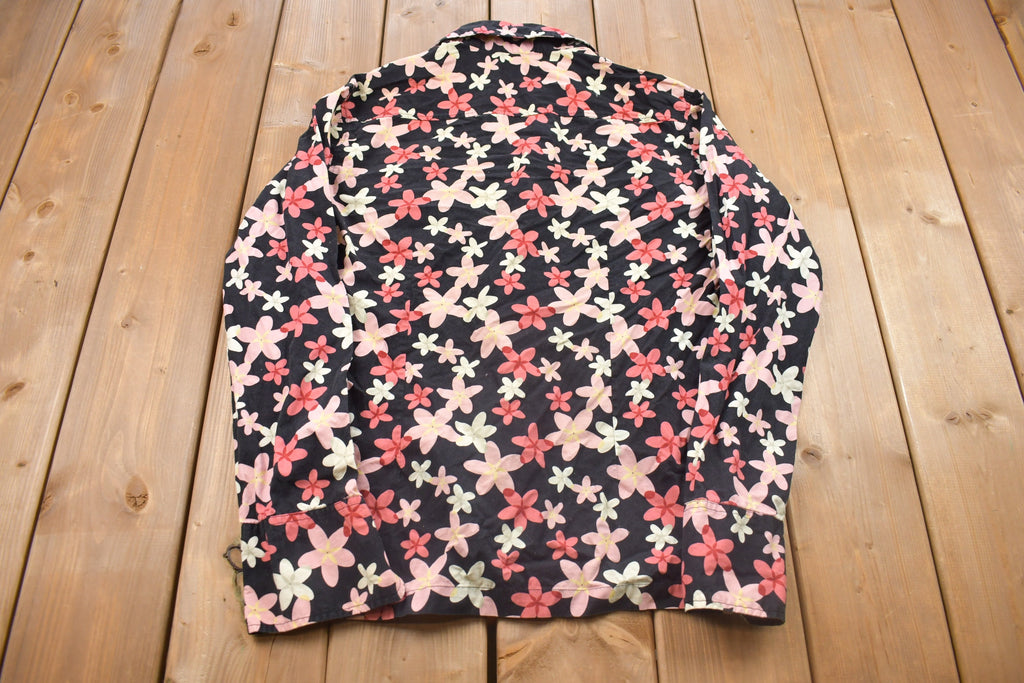 Vintage 1990s Pink Floral Button Up Shirt
