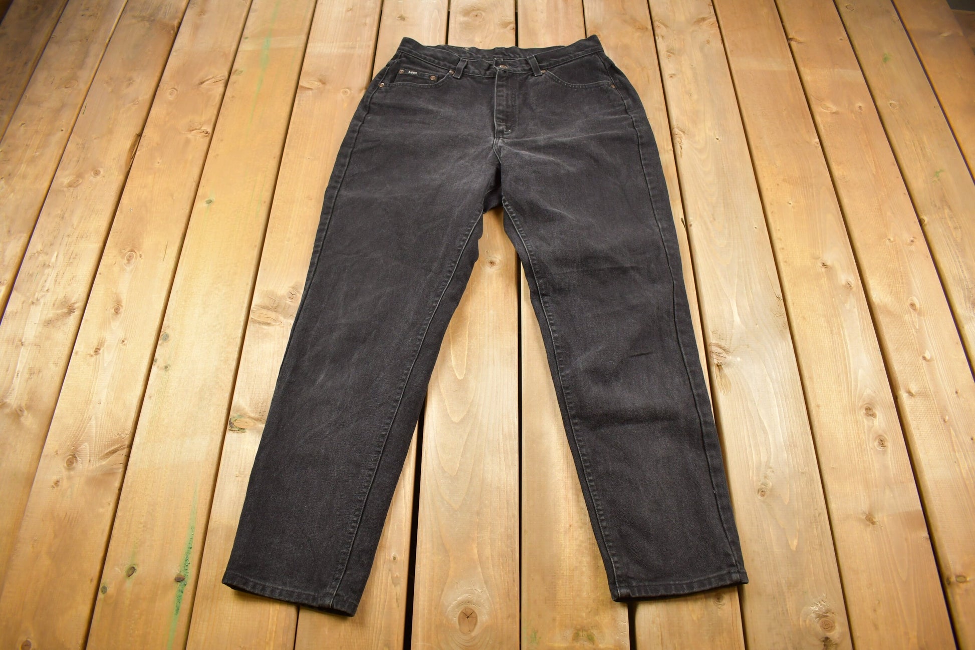 Vintage 1980s Lee Black Denim Women's Jeans Size 32 x 29