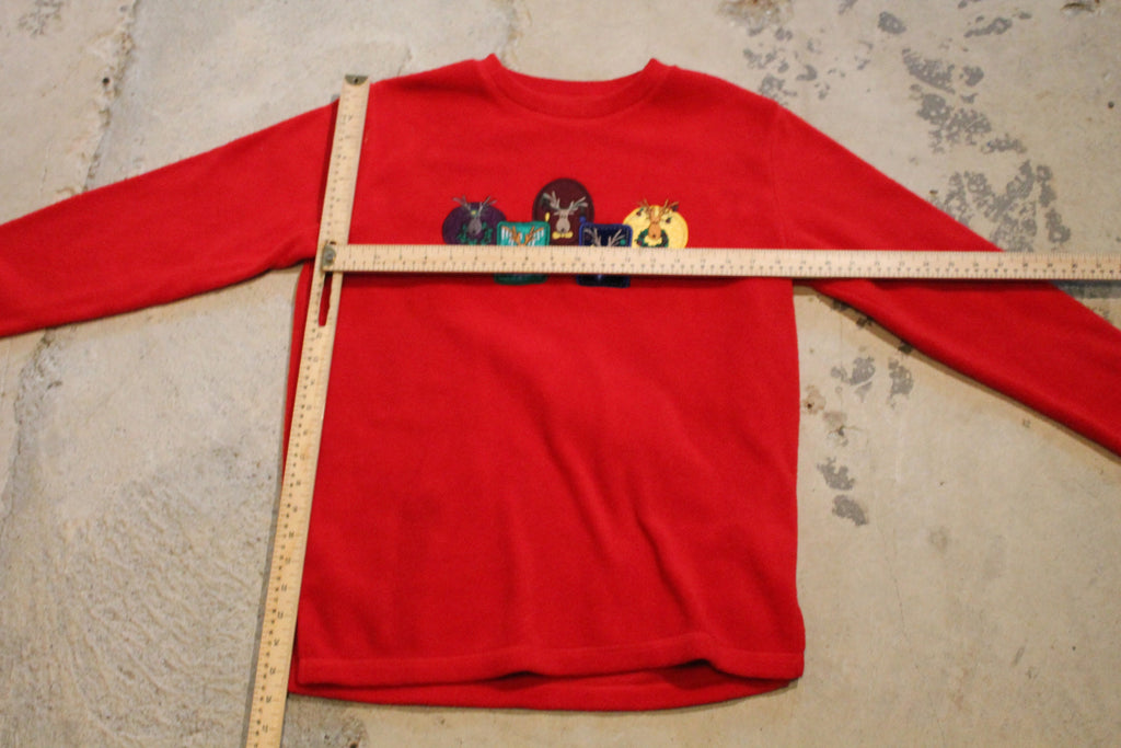 Vintage 1990s Christmas Reindeer Embroidered Crewneck Sweater , 90s Holiday Crewneck ,Winter Wear , Festive Graphic Print