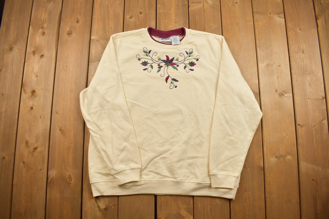Vintage 1990s Floral Crewneck Sweatshirt