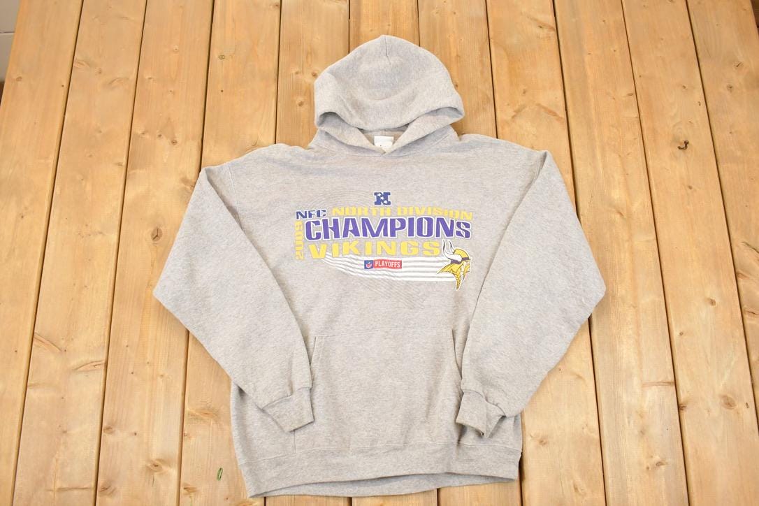 Vintage 1990s Minnesota Vikings NFL Hoodie Sweatshirt Men's L