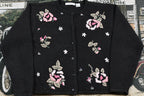 Vintage 1990s Lise J Floral Embroidered Knitted Sweater