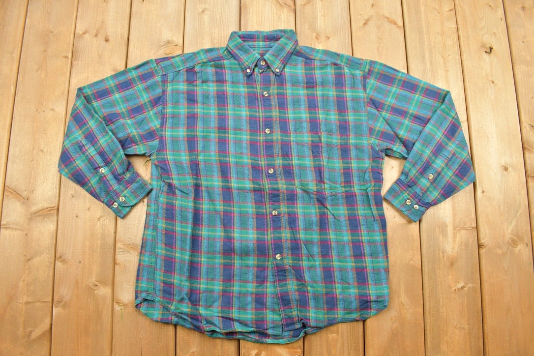 Vintage 1990s Flannel Button Up Shirt