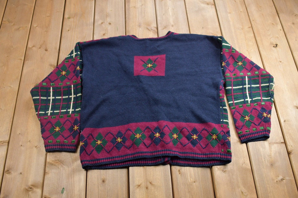 Vintage 1990s Christopher And Banks Knitted Cardigan Sweater /
