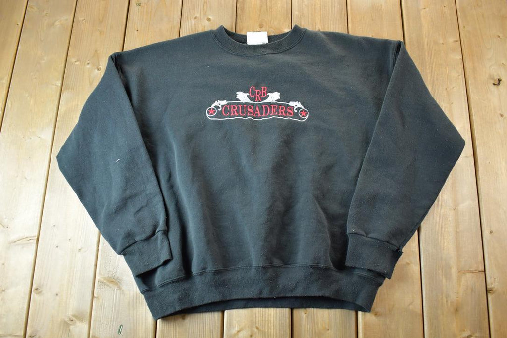 Vintage 1990s CRB Crusaders Lee Heavy Weight Embroidered Crewneck Sweatshirt / 90s Crewneck / Souvenir Sweater / Streetwear