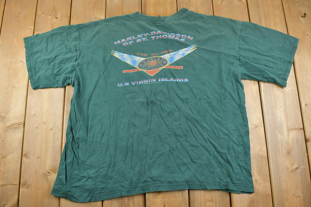 Vintage 1990s Harley Davidson St Thomas Graphic T-Shirt