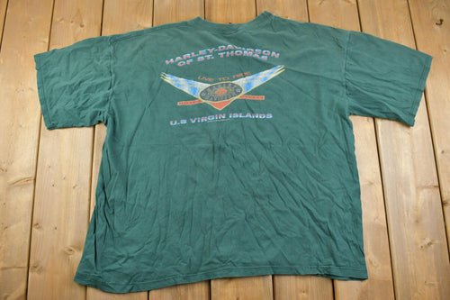 Vintage 1990s Harley Davidson St Thomas Graphic T-Shirt