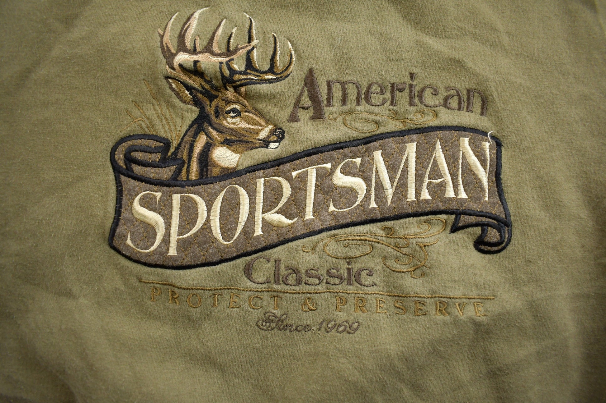 Vintage 1990s American Sportsman Lost Terrain Crewneck Sweatshirt Made In USA