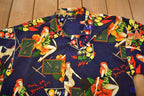 Vintage 1990s Koman Sport Hula Girl Button Up Shirt