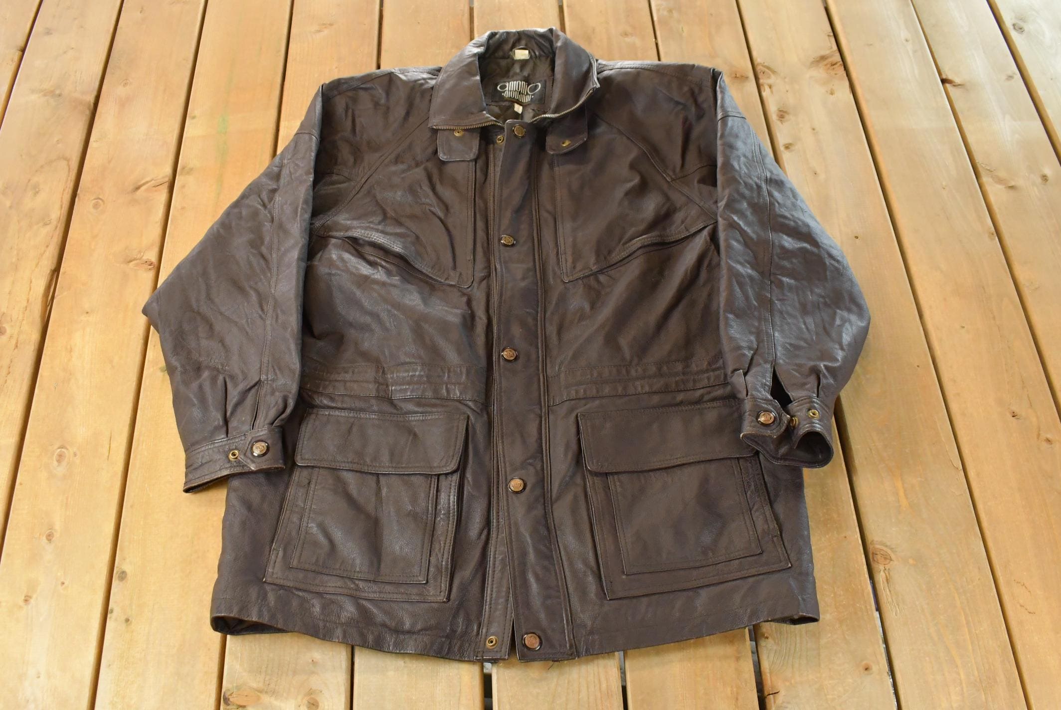 Vintage 2000s Antonio Giovanni Leather Jacket Men's Large
