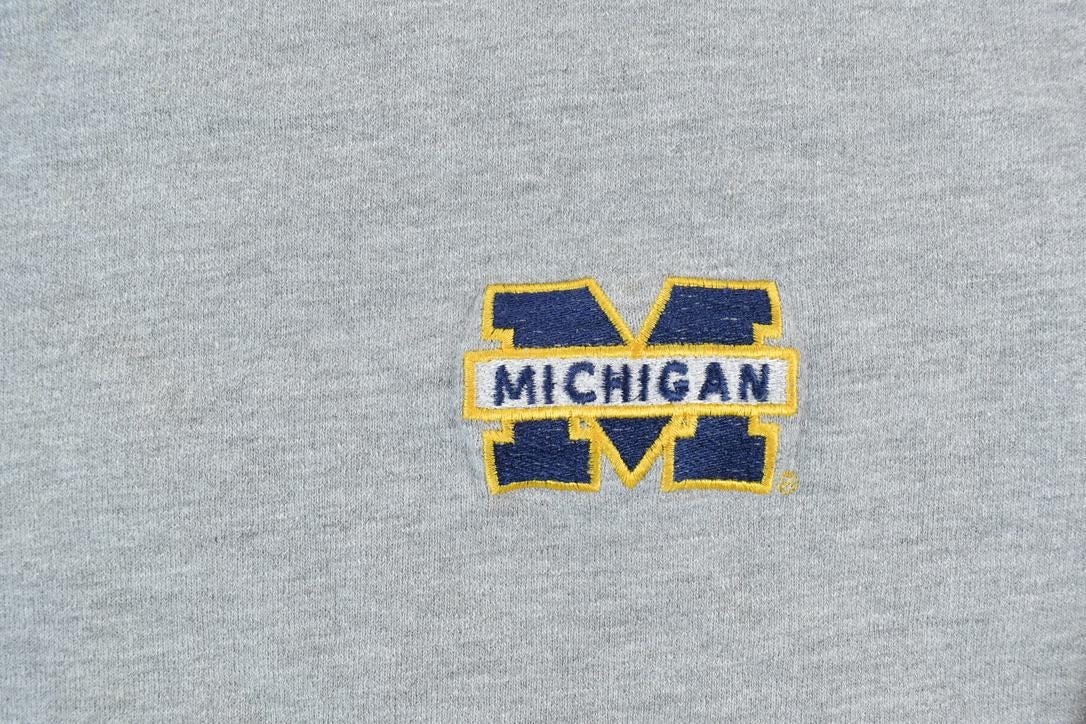 Vintage 1990s Michigan State University Basketball Collegiate Striped Sleeve Crew Neck