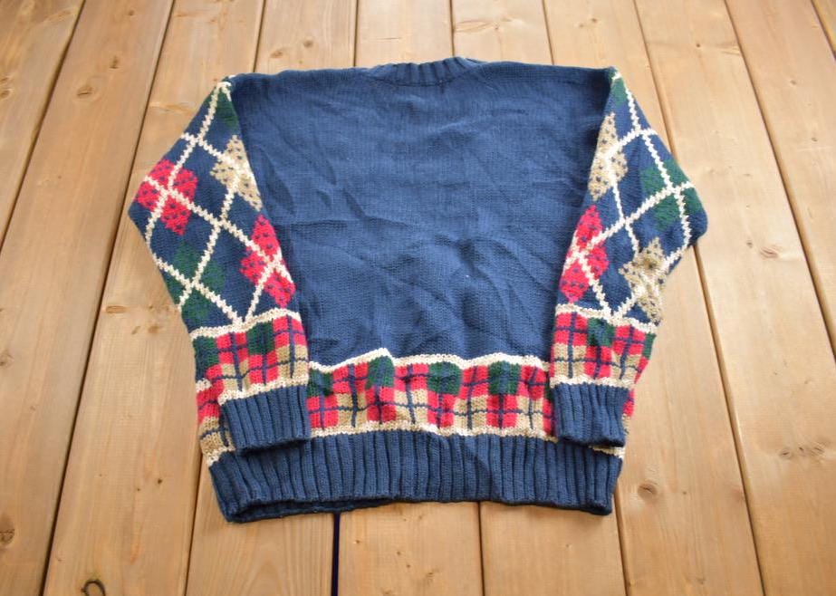 Vintage 1990s Accordeon Cotton Knit Cardigan Sweater