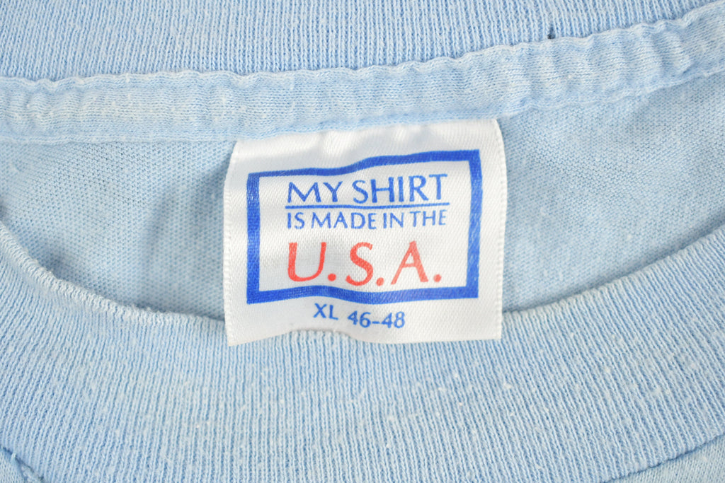 Vintage 1980s Myles Engineering Engine Graphic T-Shirt Streetwear