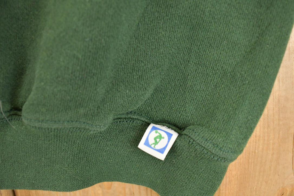 Vintage 1990s Discus Athletic Blank Army Green Crewneck Sweatshirt Men's L