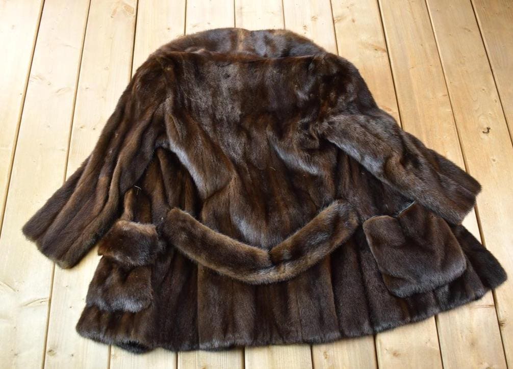 Vintage 1970s Brown Mink Fur Coat Made In USA