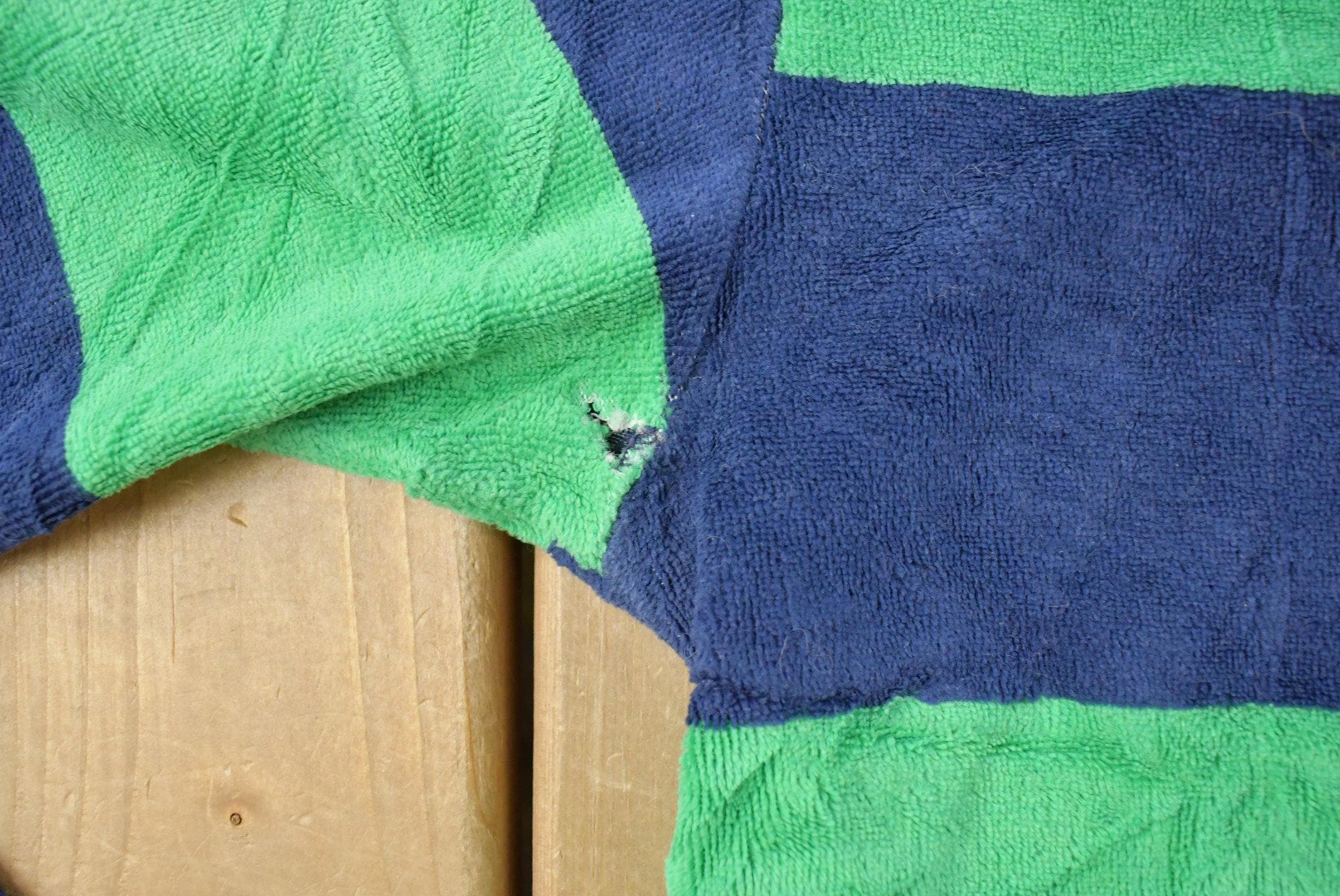 Vintage 1980's Off The Wall Velour Striped Rugby Sweater Youth M-L